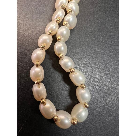 Vintage 14k gold freshwater pearl bracelet - Picture 10 of 14